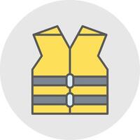 Lifejacket Line Filled Light Icon vector