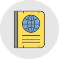 Passport Line Filled Light Icon vector