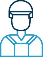 Builder Line Blue Two Color Icon vector