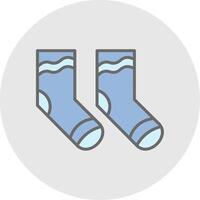 calcetines línea lleno ligero icono vector