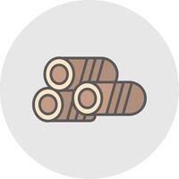 Logs Line Filled Light Icon vector