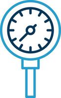 Pressure Meter Line Blue Two Color Icon vector