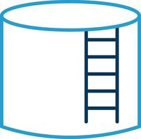 Storage Tank Line Blue Two Color Icon vector