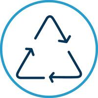 Recycle Line Blue Two Color Icon vector