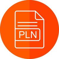 PLN File Format Line Yellow White Icon vector