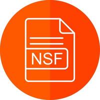 nsf archivo formato línea amarillo blanco icono vector