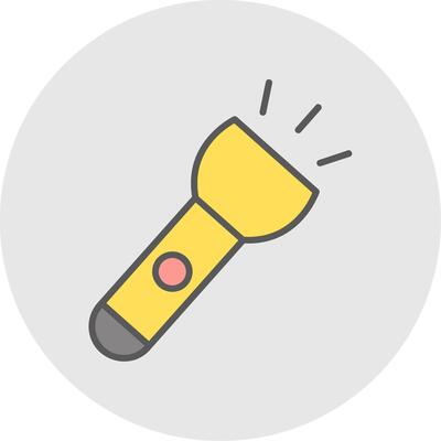 Torch Line Filled Light Icon