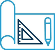 Draft Tools Line Blue Two Color Icon vector