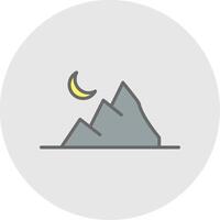 Mountain Line Filled Light Icon vector