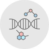 Dna Line Filled Light Icon vector