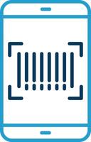 Barcode Scan Line Blue Two Color Icon vector
