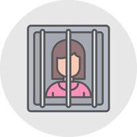 prisionero línea lleno ligero icono vector