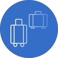 Suitcases Flat Bubble Icon vector