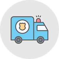 Police Van Line Filled Light Icon vector