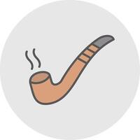 Smoking Pipe Line Filled Light Icon vector