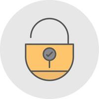 Lock Line Filled Light Icon vector