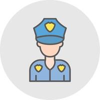 policía línea lleno ligero icono vector