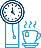 Clock Line Blue Two Color Icon vector