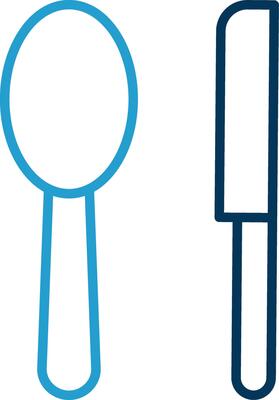 Cutlery Line Blue Two Color Icon