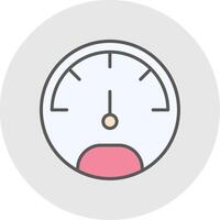 Speedo Meter Line Filled Light Icon vector