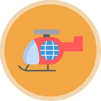 Helicopter Flat Multi Circle Icon vector
