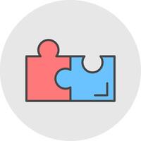 Puzzle Line Filled Light Icon vector