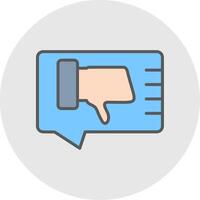 Dislike Line Filled Light Icon vector