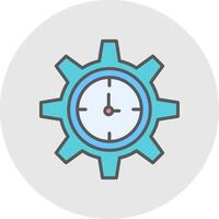 Time Manage Line Filled Light Icon vector