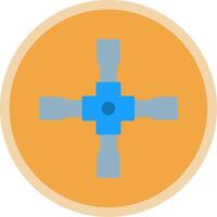 Lug Wrench Flat Multi Circle Icon vector