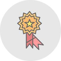 Badge Line Filled Light Icon vector