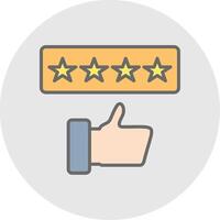 Rating Line Filled Light Icon vector