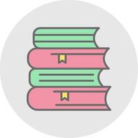 Books Line Filled Light Icon vector