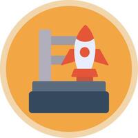 Rocket Launch Flat Multi Circle Icon vector