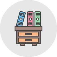 gabinete línea lleno ligero icono vector