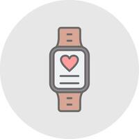 reloj línea lleno ligero icono vector