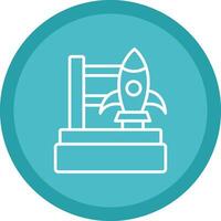 Rocket Launch Line Multi Circle Icon vector