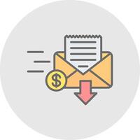 Inbox Line Filled Light Icon vector