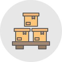 cajas línea lleno ligero icono vector