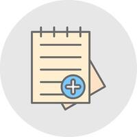 Document Line Filled Light Icon vector