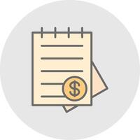 Document Line Filled Light Icon vector