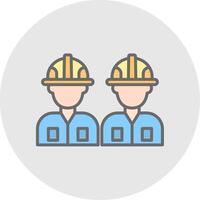 trabajador línea lleno ligero icono vector