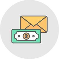 Envelope Line Filled Light Icon vector