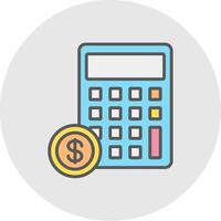 Calculator Line Filled Light Icon vector