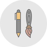 Pen Line Filled Light Icon vector