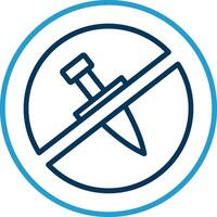 No Knife Line Blue Two Color Icon vector