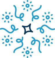 Firework Line Blue Two Color Icon vector