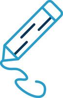 Pencil Line Blue Two Color Icon vector