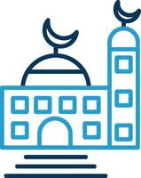 Mosque Line Blue Two Color Icon vector