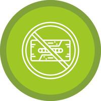 prohibido firmar línea multi circulo icono vector