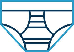 Underwear Line Blue Two Color Icon vector
